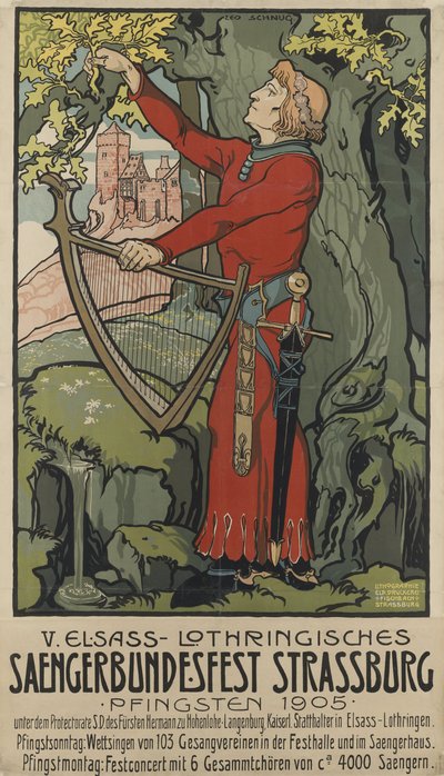 Sångarfestivalen Saengerbundesfest Strasbourg, 1905. av Léo Schnug