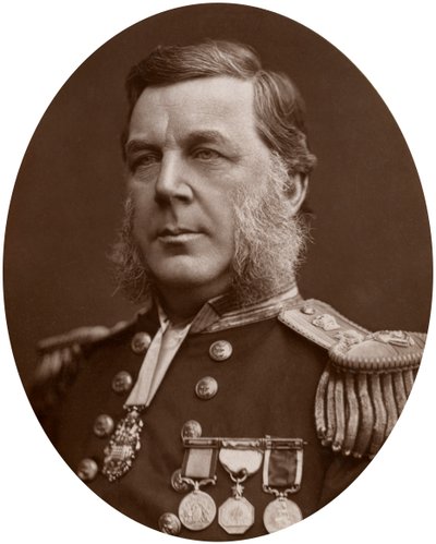 Kapten Bedford Clapperton Trevelyan Pim, brittisk sjöofficer, 1883. av Lock and Whitfield