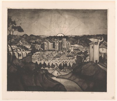 Avignon (originaltitel) av Lodewijk Schelfhout (signed by artist)