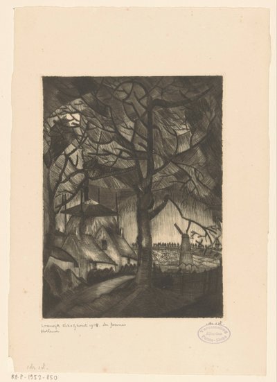 Odla Les Fermes (originaltitel på objekt) av Lodewijk Schelfhout (signed by artist)