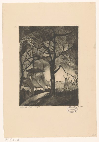 Odla Les Fermes (originaltitel på objekt) av Lodewijk Schelfhout (signed by artist)