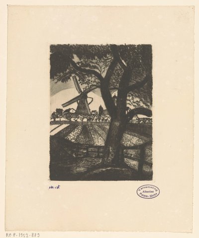 Fruktträdgård Le Fruitier (originaltitel) av Lodewijk Schelfhout (signed by artist)