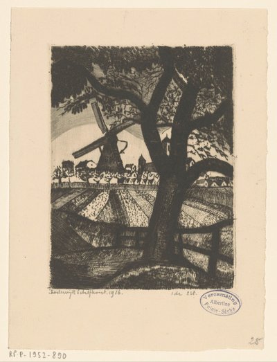 Fruktträdgård Le Fruitier (originaltitel) av Lodewijk Schelfhout (signed by artist)