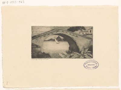 Brug på Korsika Le Pont Corse (originaltitel) av Lodewijk Schelfhout (signed by artist)
