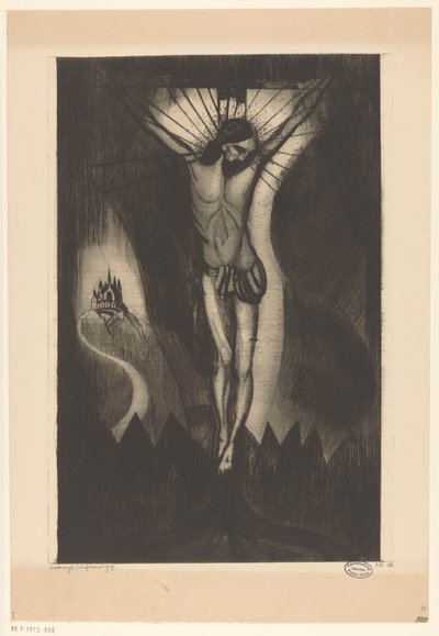Kristus på korset Le Christ II (originaltitel) av Lodewijk Schelfhout (signed by artist)