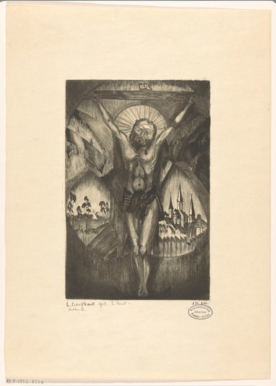 Kristus på korset Le Christ I (originaltitel på objekt) av Lodewijk Schelfhout (signed by artist)