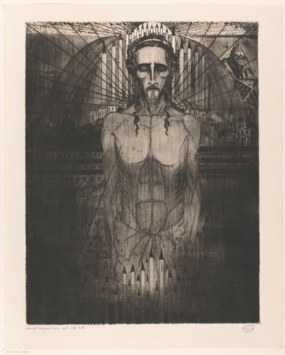 Kristus mitt i katedraler Les Cathédrales (originaltitel) av Lodewijk Schelfhout (signed by artist)