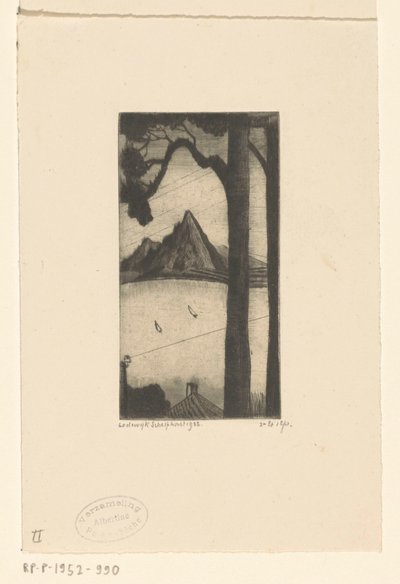 Korsikanskt landskap Les Sapins Corses (originaltitel) av Lodewijk Schelfhout (signed by artist)