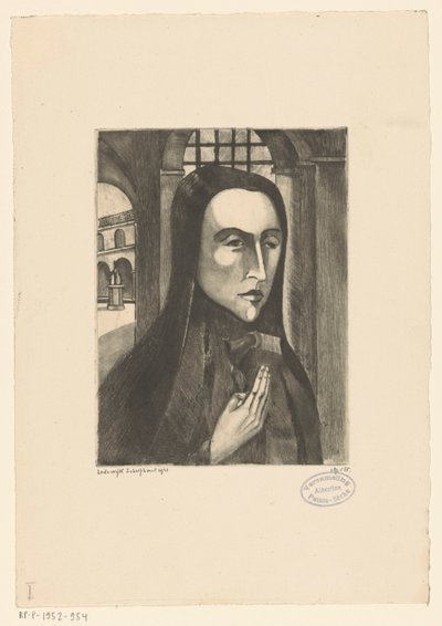 korsikansk kvinna Femme Corse (originaltitel) av Lodewijk Schelfhout (signed by artist)