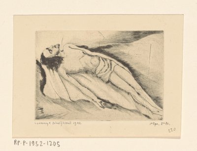 Dode Christus Le Christ mort (originaltitel) av Lodewijk Schelfhout (signed by artist)