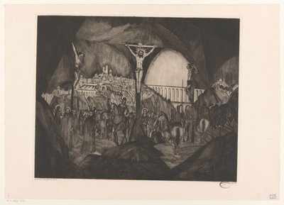 Golgata I (originaltitel) av Lodewijk Schelfhout (signed by artist)