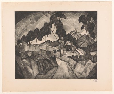 Kuperat landskap i Provence La Provence (originaltitel på objekt) av Lodewijk Schelfhout (signed by artist)
