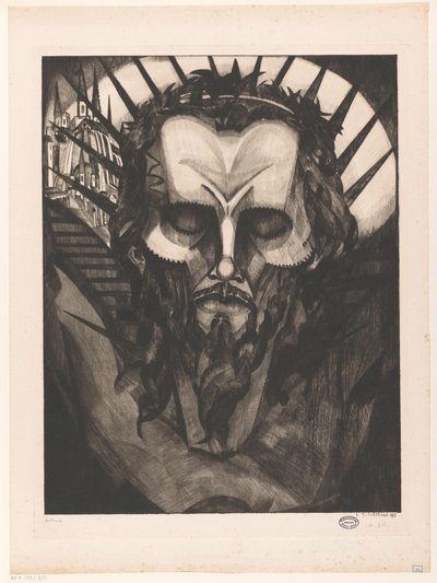 Kristi huvud Tête de Christ I (originaltitel) av Lodewijk Schelfhout (signed by artist)