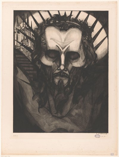 Kristi huvud Tête de Christ I (originaltitel) av Lodewijk Schelfhout (signed by artist)