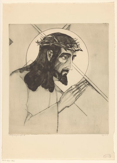 Kruisdraging Christ portant la croix (originaltitel) av Lodewijk Schelfhout (signed by artist)