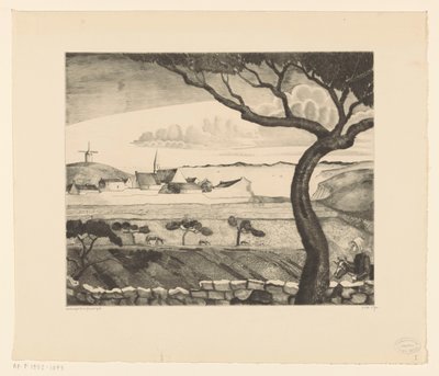 Kustlandskap med landsväg St. Pierre (originaltitel) av Lodewijk Schelfhout (signed by artist)