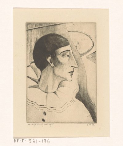 Pierrot IV (originaltitel) av Lodewijk Schelfhout (signed by artist)
