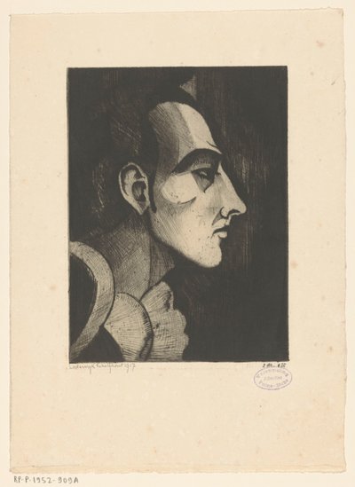 Pierrot I (originaltitel) av Lodewijk Schelfhout (signed by artist)