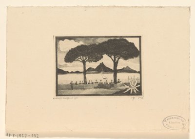 Twee pojke De två träden (originaltitel) av Lodewijk Schelfhout (signed by artist)