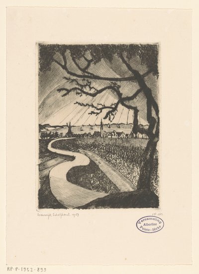 Veere (originaltitel) av Lodewijk Schelfhout (signed by artist)
