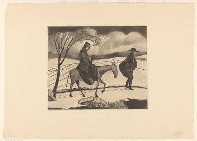 Flyg till Egypten La Fuite Egypt I (originaltitel) av Lodewijk Schelfhout (signed by artist)