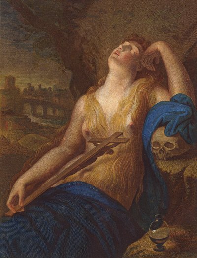 Mary Magdalen av Lodovico (after) Carracci