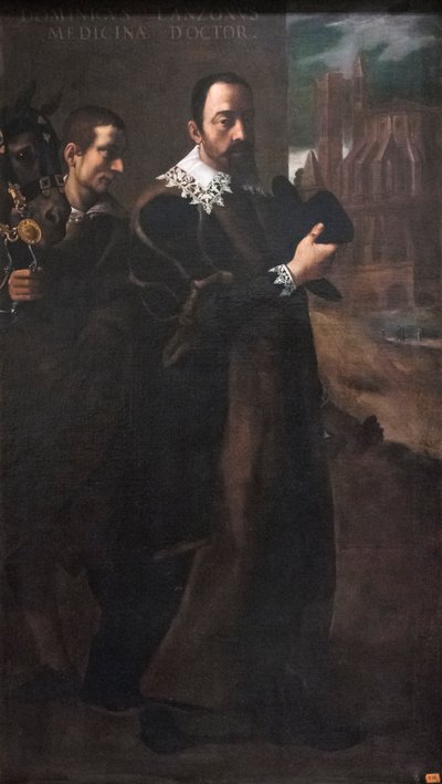 Porträtt av Domenico Lanzoni (olja på duk) av Lodovico (attr. to) Carracci