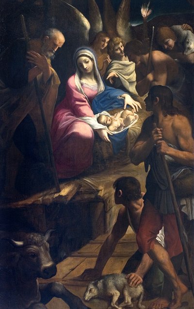 Tillbedjan av herdarna av Lodovico Carracci