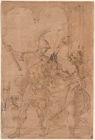 Alexander och Thaïs sätter eld på Persepolis av Lodovico Carracci