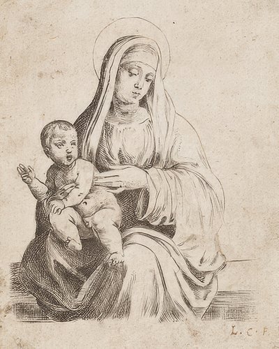 Den vackra lilla Madonnan från Giacomo Francia av Lodovico Carracci