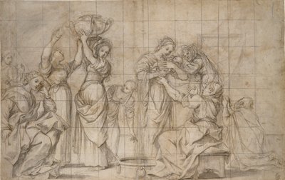 Baptistens födelse, c1575-1610 av Lodovico Carracci