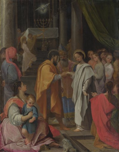 Marias och Josefs äktenskap, ca 1590 av Lodovico Carracci