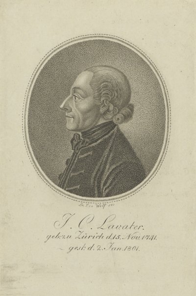Porträtt av poeten och fysiognomen Johann Kaspar Lavater 1741-1801, ca. 1810. av Loeser Leo Wolf