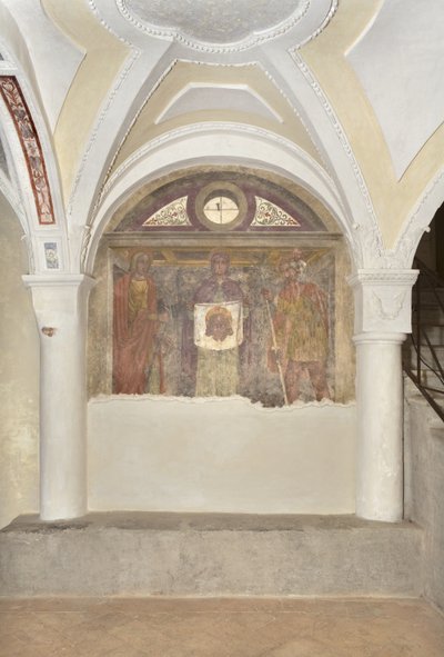 Veronica mellan Saint Christopher och den helige riddare av Lombard School