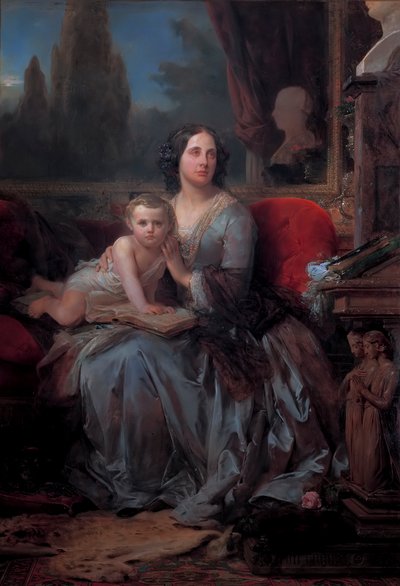 Maria Brignole-Sale De Ferrari med sin son Filippo, av Leon Cogniet av Léon Cogniet