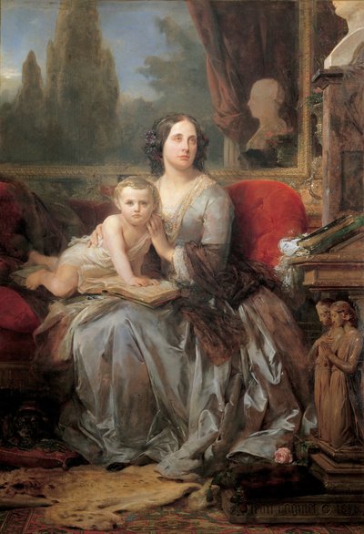 Maria Brignole-Sale, hertiginna av Galliera, med sin son Filippo av Léon Cogniet
