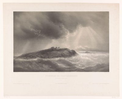 Graf av Francois-Rene de Chateaubriand Chateaubriands grav (Ilot du Grand Bey, Rade de St. Malo) (titel på objektet) av Léon Jean Baptiste Sabatier