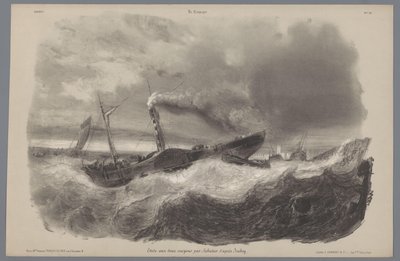 Paddla ångare i stormen Skildringer av livet på landsbygden (serietitel) La kampanj. Etudes varieés aux deux Crayons (serietitel på objekt) av Léon Jean Baptiste Sabatier