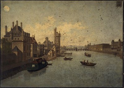 Hôtel de Conti, Tour de Nesle, Louvren, sett från Pont-Neuf, nuvarande 1:a och 6:e arrondissementen, ca 1885 -1895 (målning) av Léon Rolla