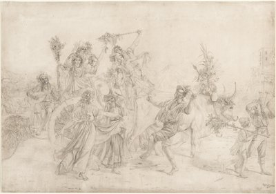 Pilgrimer som återvänder från Madonna dellArcos högtid, 1827. av Léopold Robert