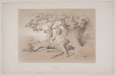 Flygningen, sid. 23, illustration till Christian Winthers "Flight of the Deer" av Lorenz Frølich