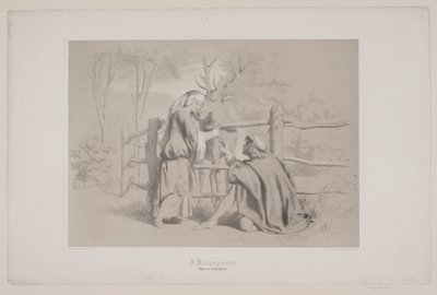 I Kongsgården, pag. 65, illustration till Christian Winthers "Flight of the Deer" av Lorenz Frølich