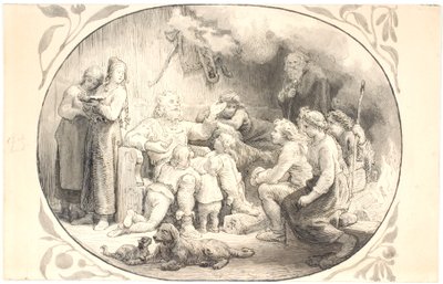 Illustration till kapitlet "Telaget går hem" av Lorenz Frølich
