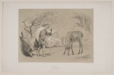 Korset, sid. 299, illustration till Christian Winthers "Flight of the Deer" av Lorenz Frølich