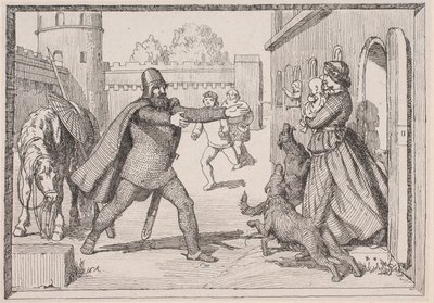 Illustration till Adam Oehlenschlägers dikt ”De två kyrktornen” av Lorenz Frølich