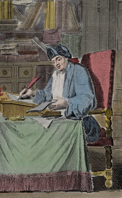 Porträtt av Hercules Savinien Cyrano dit Cyrano de Bergerac, fransk författare av Lorenz Scherm