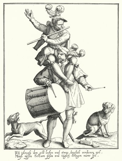 Trumslagaren och fifern (gravyr) av Lorenz Strauch