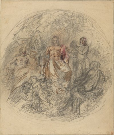 Studie av Jove och tre gudinnor av Lorenzo Bartolini