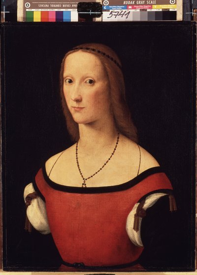 ""Porträtt av en dam"" (Porträtt av en dam) Målning av Lorenzo Costa (1460-1535) 1500-1506 Mått 57x44 cm Eremitagemuseet, Sankt Petersburg (Saint-Petersburg) av Lorenzo Costa