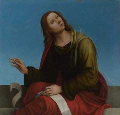 St John the Evangelist Högaltartavla, Oratory of S. Pietro in Vincoli, 1505 av Lorenzo Costa